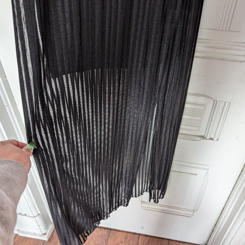 Forever 21 Goth Striped Mesh Turtlneck Maxi Dress Size XL NWT - Picture 10 of 10